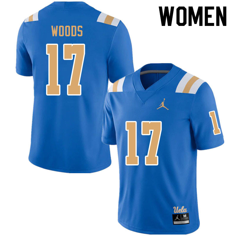 Jordan Brand Women #17 Jalen Woods UCLA Bruins College Football Jerseys Sale-Blue - Click Image to Close